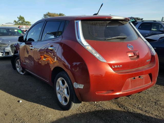 JN1AZ0CPXBT004001 - 2011 NISSAN LEAF SV RED photo 3