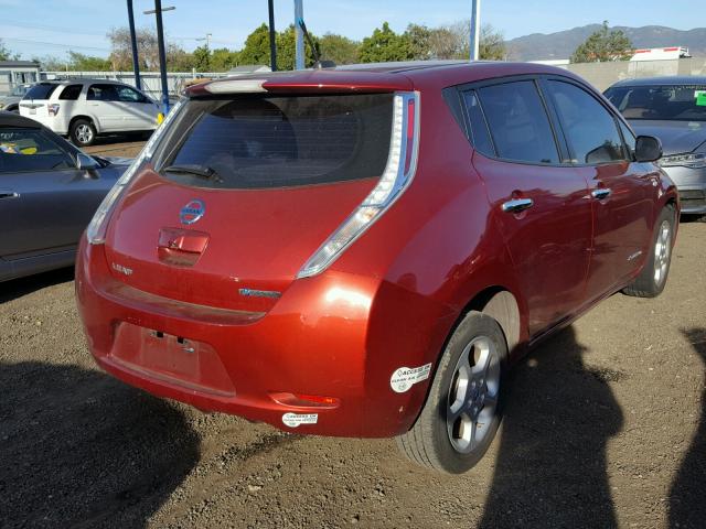 JN1AZ0CPXBT004001 - 2011 NISSAN LEAF SV RED photo 4