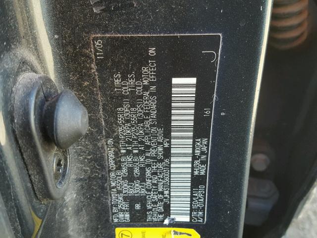 JTJHW31U360031706 - 2006 LEXUS RX 400 GRAY photo 10