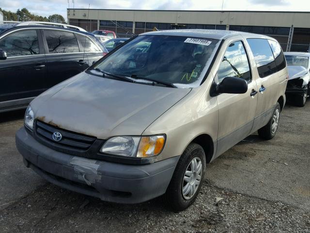 4T3ZF19C61U338203 - 2001 TOYOTA SIENNA CE TAN photo 2