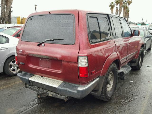 JT3FJ80W1M0004563 - 1991 TOYOTA LAND CRUIS RED photo 4