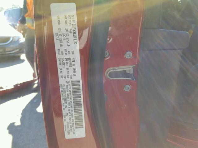 3D4GG57V29T506182 - 2009 DODGE JOURNEY SX RED photo 10