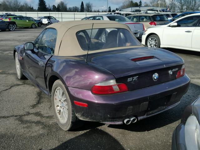 WBACN33491LM00943 - 2001 BMW Z3 2.5 PURPLE photo 3