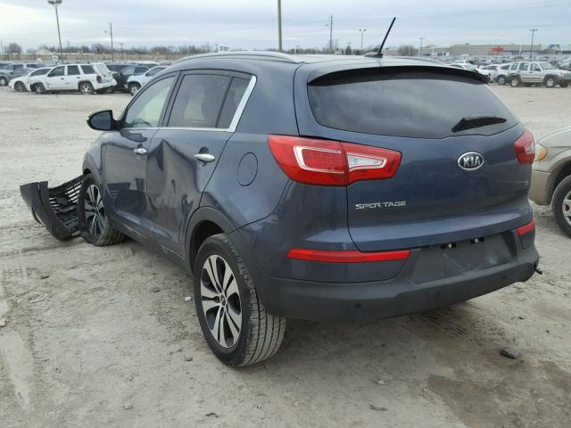 KNDPC3A29C7192604 - 2012 KIA SPORTAGE E BLUE photo 3