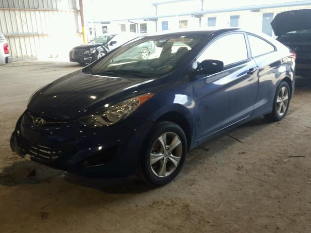 KMHDH6AE3DU005887 - 2013 HYUNDAI ELANTRA CO BLUE photo 2