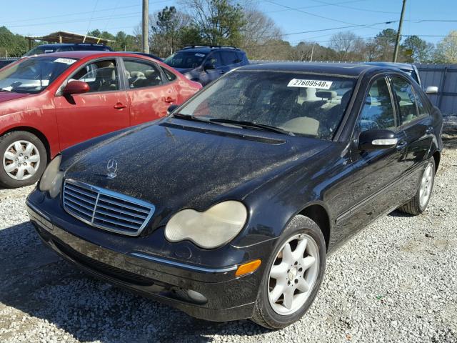 WDBRF61J72F259714 - 2002 MERCEDES-BENZ C 240 BLACK photo 2