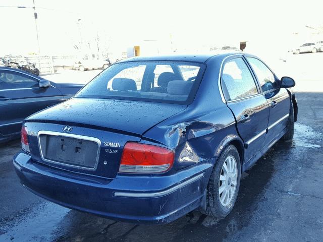 KMHWF35HX2A619321 - 2002 HYUNDAI SONATA GLS BLUE photo 4