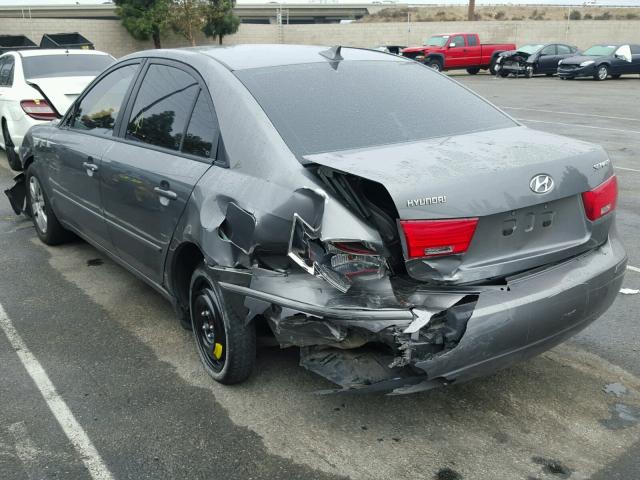 5NPET46C39H538312 - 2009 HYUNDAI SONATA GLS GRAY photo 3