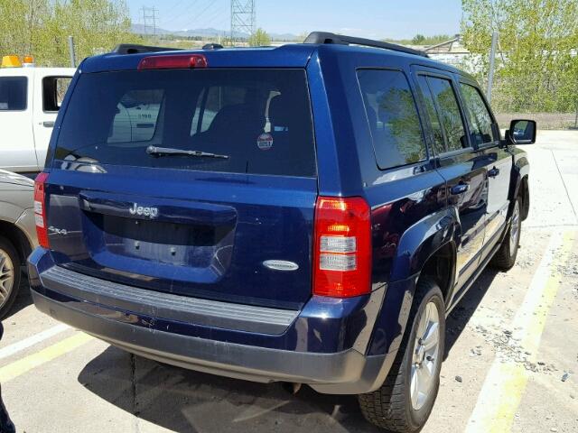 1C4NJRFB1CD672176 - 2012 JEEP PATRIOT LA BLUE photo 4