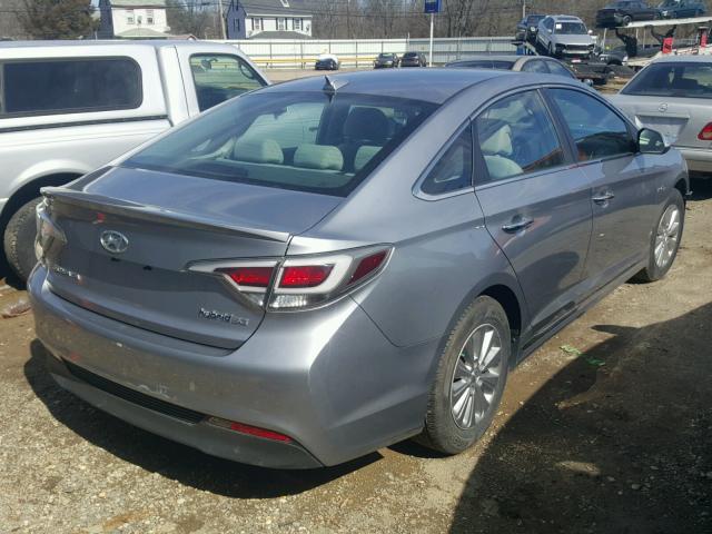 KMHE24L16GA015890 - 2016 HYUNDAI SONATA HYB SILVER photo 4