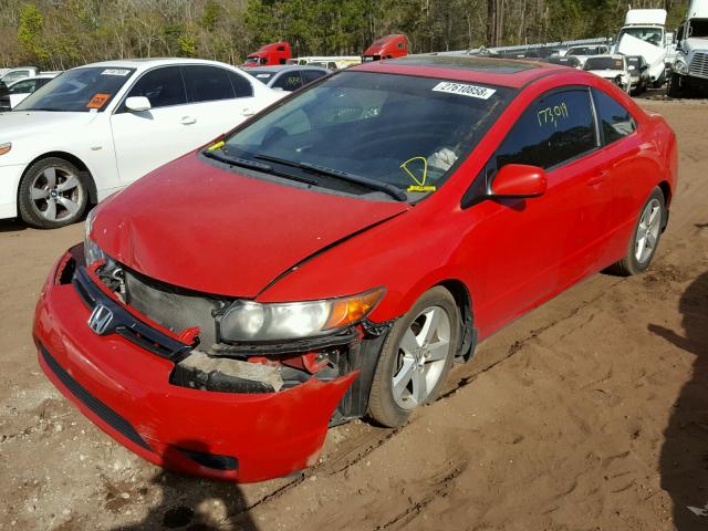 2HGFG12877H582250 - 2007 HONDA CIVIC EX RED photo 2