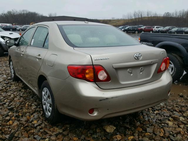 2T1BU40E89C042774 - 2009 TOYOTA COROLLA BA TAN photo 3