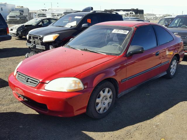 1HGEJ6223WL045320 - 1998 HONDA CIVIC DX RED photo 2