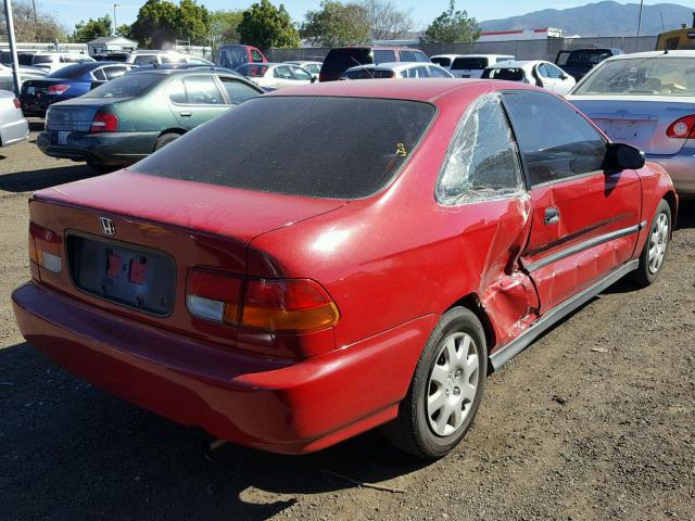 1HGEJ6223WL045320 - 1998 HONDA CIVIC DX RED photo 4