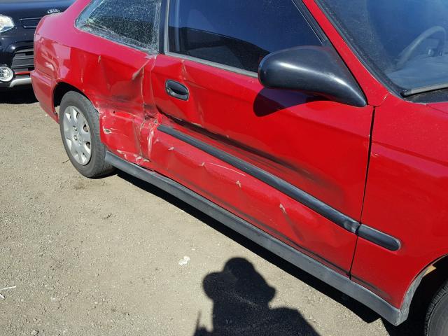 1HGEJ6223WL045320 - 1998 HONDA CIVIC DX RED photo 9