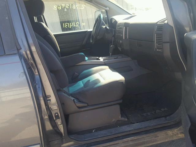 1N6BA06A55N567348 - 2005 NISSAN TITAN XE GRAY photo 5