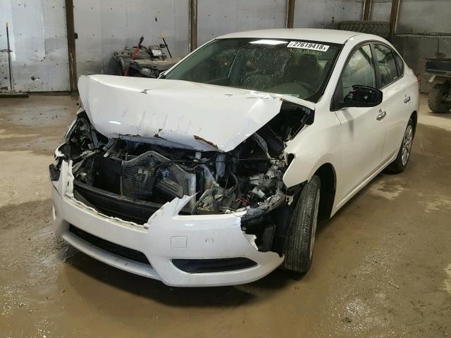 3N1AB7AP0DL659405 - 2013 NISSAN SENTRA S WHITE photo 2