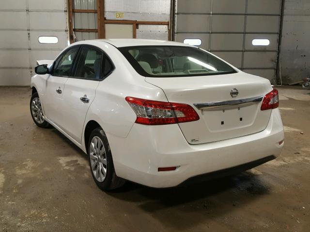 3N1AB7AP0DL659405 - 2013 NISSAN SENTRA S WHITE photo 3