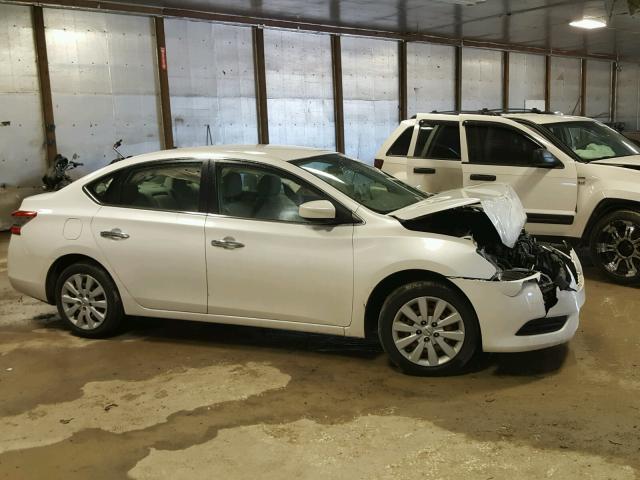 3N1AB7AP0DL659405 - 2013 NISSAN SENTRA S WHITE photo 9