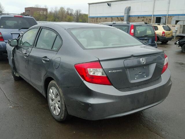 19XFB2F50CE335676 - 2012 HONDA CIVIC LX GRAY photo 3