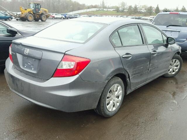 19XFB2F50CE335676 - 2012 HONDA CIVIC LX GRAY photo 4