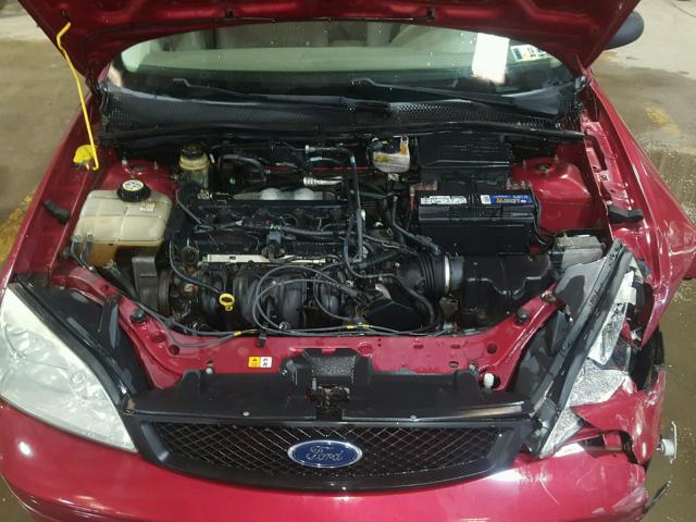 1FAFP34N65W315960 - 2005 FORD FOCUS ZX4 RED photo 7