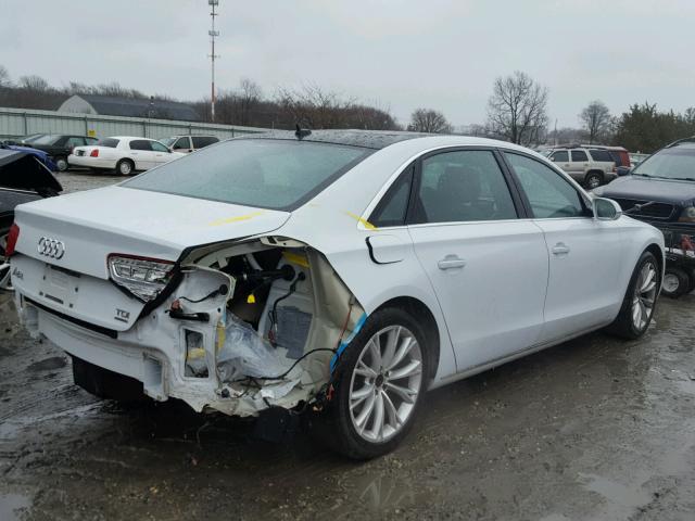 WAURMAFD1EN008451 - 2014 AUDI A8 L TDI WHITE photo 4