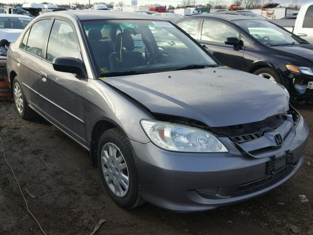 1HGES16515L023478 - 2005 HONDA CIVIC LX GRAY photo 1