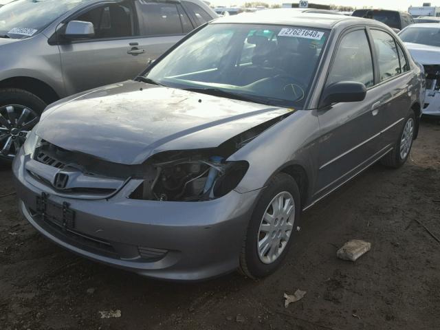 1HGES16515L023478 - 2005 HONDA CIVIC LX GRAY photo 2