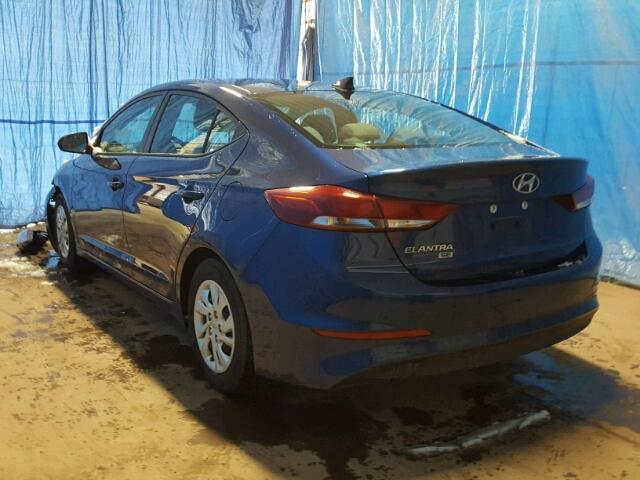 5NPD74LF6HH063509 - 2017 HYUNDAI ELANTRA SE BLUE photo 3