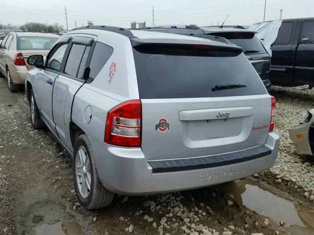 1J8FT47WX7D123853 - 2007 JEEP COMPASS SILVER photo 3