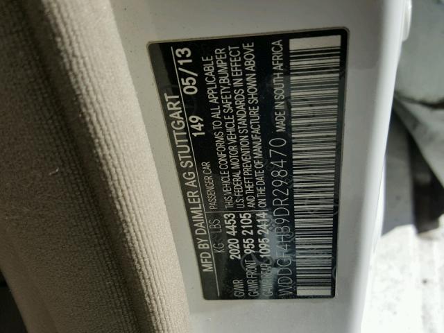 WDDGF4HB9DR298470 - 2013 MERCEDES-BENZ C 250 WHITE photo 10