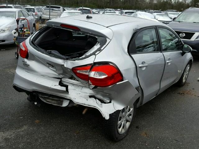 KNADM5A37D6301618 - 2013 KIA RIO LX SILVER photo 4