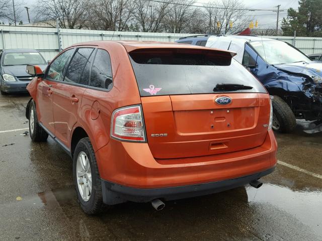 2FMDK38C58BA72006 - 2008 FORD EDGE SEL ORANGE photo 3