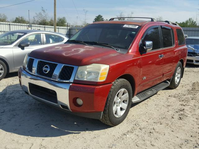 5N1AA08A15N722274 - 2005 NISSAN ARMADA SE RED photo 2