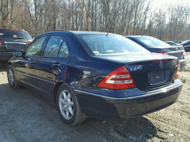 WDBRF61JX2F271954 - 2002 MERCEDES-BENZ C 240 BLUE photo 3