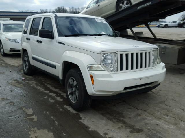 1J8GP28K88W141458 - 2008 JEEP LIBERTY SP WHITE photo 1