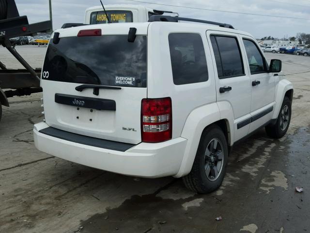 1J8GP28K88W141458 - 2008 JEEP LIBERTY SP WHITE photo 4