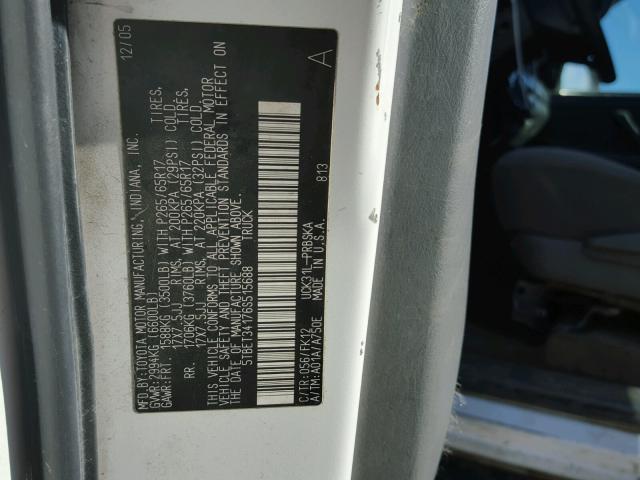 5TBET34176S515688 - 2006 TOYOTA TUNDRA DOU WHITE photo 10