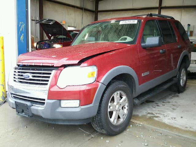 1FMEU63E46UA09639 - 2006 FORD EXPLORER X RED photo 2