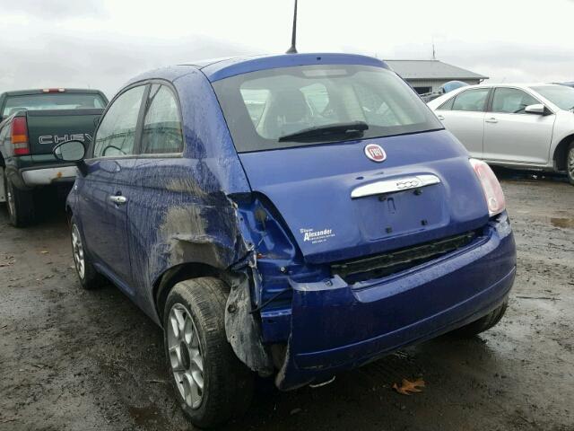 3C3CFFAR6DT570416 - 2013 FIAT 500 POP BLUE photo 3