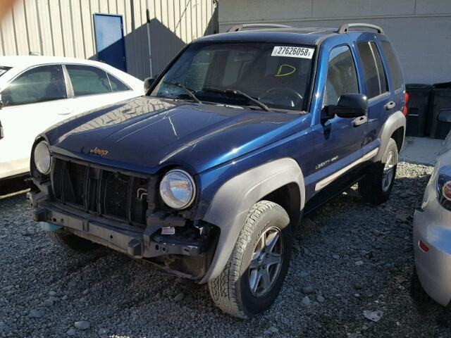 1J4GL48K02W254563 - 2002 JEEP LIBERTY SP BLUE photo 2