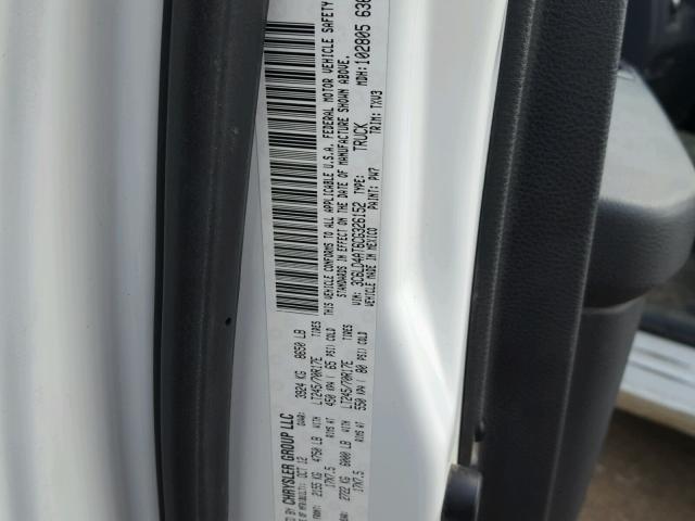 3C6LD4AT6CG326152 - 2012 DODGE RAM 2500 S WHITE photo 10