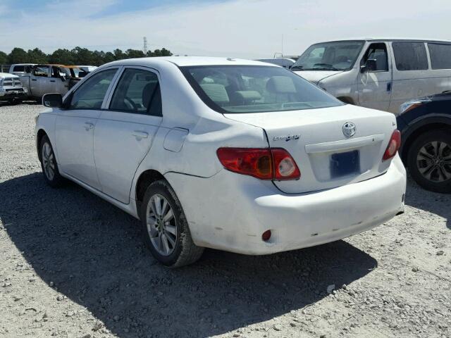 1NXBU40E89Z008722 - 2009 TOYOTA COROLLA BA WHITE photo 3