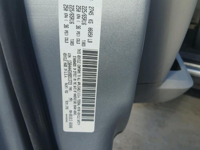 1D8HN44E09B513723 - 2009 DODGE GRAND CARA SILVER photo 10