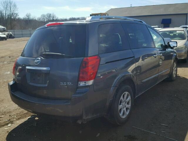 5N1BV28U78N117291 - 2008 NISSAN QUEST S GRAY photo 4