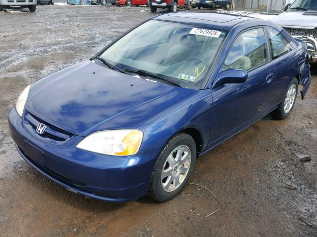 1HGEM219X3L020845 - 2003 HONDA CIVIC EX ლურჯი ფოტო 2