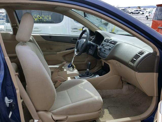 1HGEM219X3L020845 - 2003 HONDA CIVIC EX ლურჯი ფოტო 5