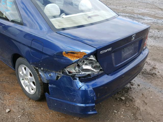 1HGEM219X3L020845 - 2003 HONDA CIVIC EX ლურჯი ფოტო 9