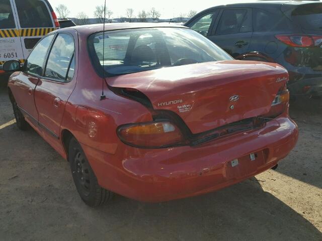 KMHJF24M0WU715823 - 1998 HYUNDAI ELANTRA RED photo 3